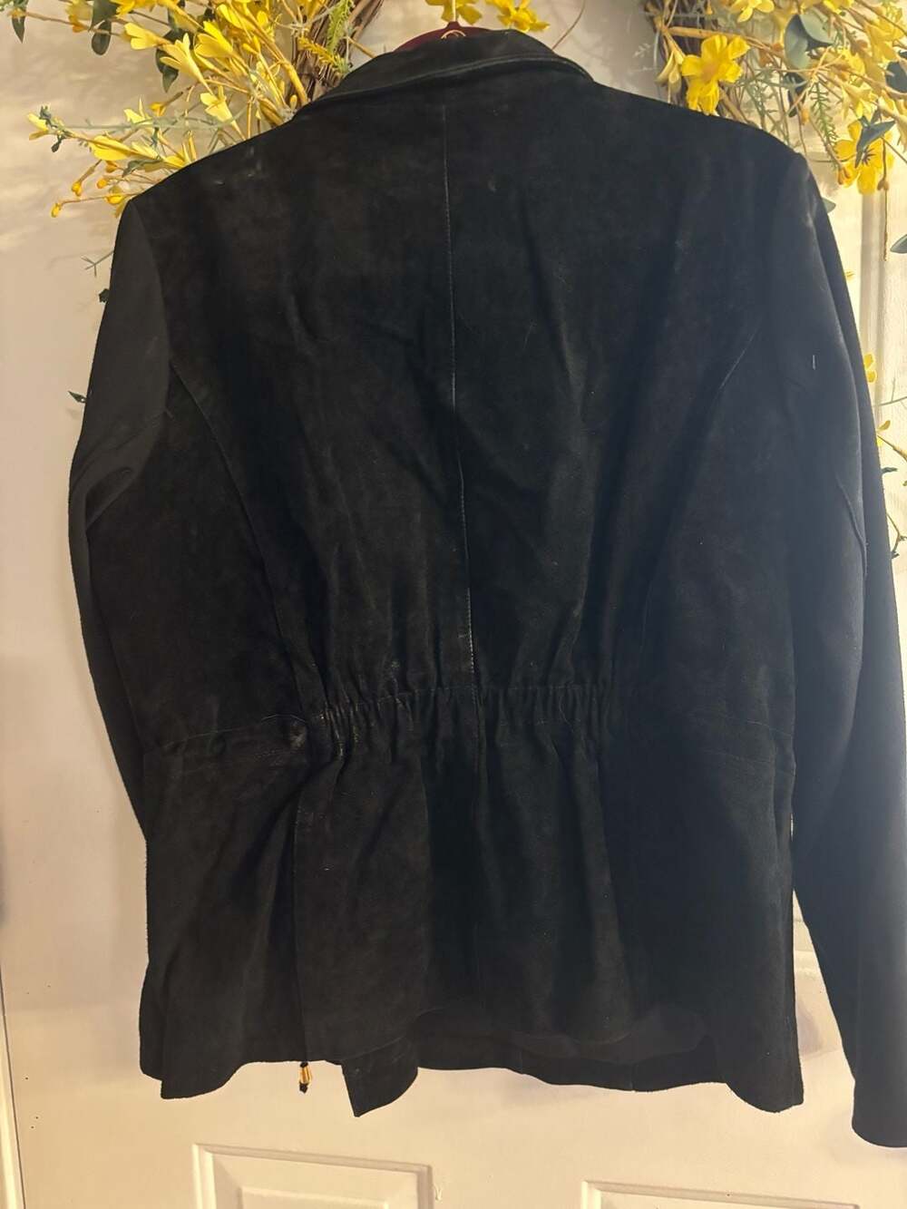 IMAN Global Chic Women's Black Suede Leather Asymmetrical Moto Jacket - Picture 5 of 5